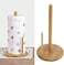 FITTO Bamboo Paper Towel Roll Holder, Countertop Kitchen Paper Roll Holder with Non-Slip Base, Natural and Durable Design for Kitchen Paper, Foil, and Cling Film Storage