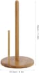 FITTO Bamboo Paper Towel Roll Holder, Countertop Kitchen Paper Roll Holder with Non-Slip Base, Natural and Durable Design for Kitchen Paper, Foil, and Cling Film Storage
