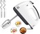 Fitto Electric Hand Mixer 7-Speed, Powerful Handheld Mixer with Turbo Boost, Lightweight and Ergonomic Design, White – Perfect for Baking, Whipping, Mixing and Beating