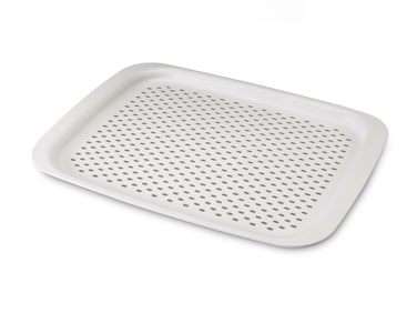 Fitto White Tray with Drainage &ndash; Multi-Functional Kitchen Organizer for Food Prep, Serving, and Storage &ndash; Durable Plastic Tray for Home and Kitchen Use