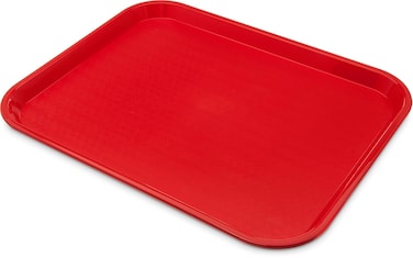 Fitto Plain Red Tray &ndash; Versatile and Durable Serving Tray for Home, Kitchen, Restaurant, and Parties   Perfect for Food, Snacks, Drinks, and Decorative Use   Easy to Clean and Lightweight