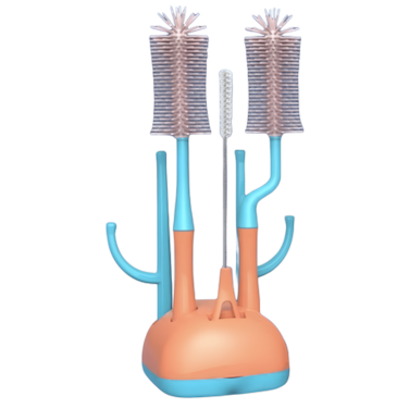 Fitto Bottle Brush Cleaning Set - 3-in-1 Eco-Friendly Cleaning Brushes for Baby Bottles, Glassware, and Kitchen Accessories - Durable, BPA-Free, Ergonomic Design for Easy Use