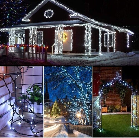 Fitto 50m LED Decorative String Light Bulb - Waterproof, Energy-Efficient, Warm White, Indoor/Outdoor Lighting for Christmas, Weddings, Parties, Garden, Home Decor - 200 LEDs