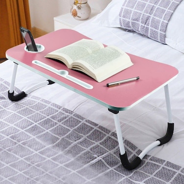 Fitto Study/Laptop Table, Pink - Adjustable Height &amp; Ergonomic Desk, Portable Workstation for Home, Office, Kids, and Students, Foldable and Compact, Sturdy Construction
