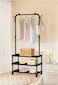 Fitto Standing Metal Coat Stand - Stylish Black Free-Standing Organizer for Coats, Jackets, Hats, and Umbrellas - Heavy Duty Durable Design for Home, Office, and Entryway Use