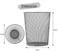 Fitto Grey Metal Waste Bin - Durable &amp; Stylish Trash Can for Home, Office &amp; Bathroom   Rust-Resistant, Easy-Clean Design   Compact Round Metal Garbage Bin for Indoor Spaces