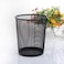 Fitto Black Metal Waste Bin - Durable &amp; Stylish Trash Can for Home, Office &amp; Bathroom   Rust-Resistant, Easy-Clean Design   Compact Round Metal Garbage Bin for Indoor Spaces
