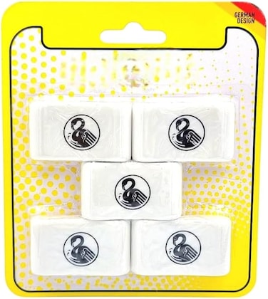 FITTO Eraser Set &ndash; Pack of 5 Dust-Free Erasers for Clean Precision Erasing, Non-Toxic, PVC &amp; Latex-Free, Ideal for School, Office, Art, and Craft Use, Durable Design for Long-Lasting Performance