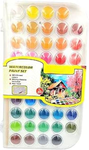 FITTO Watercolor Set &ndash; Non-Toxic Watercolors with Mixing Palette Included, Vibrant Colors for Artists and Students, Safe for Kids, Ideal for Painting, Sketching, and Creative