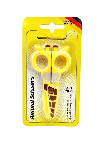 FITTO Safety Scissors for Kids &ndash; Stainless Steel Blades with Soft Grip Handle, Plastic Safety Cap, Ideal for School and Craft Use, Safe Craft Scissors for Children