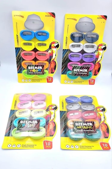 FITTO 10-Pack Pencil Sharpener - Compact, Durable Dual-Hole Sharpeners for Standard &amp; Jumbo Pencils - Ideal for School, Office, Art, &amp; Craft Supplies - Smooth, Precise Sharpening for Colored