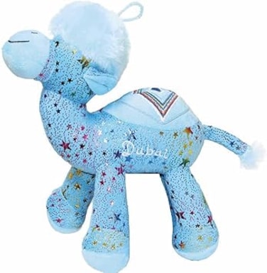 FITTO Camel Stuffed Plush Toy – Soft and Cuddly Camel Teddy for Kids, Babies, Durable Cotton Design, Ideal for Playtime, Room Décor, and Collectible Plush Toy Gift, Blue, 16cm
