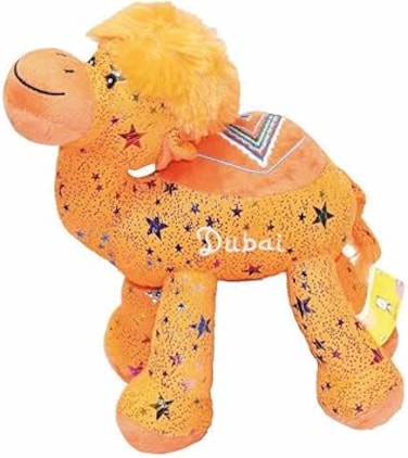 FITTO Camel Stuffed Plush Toy – Soft and Cuddly Camel Teddy for Kids, Babies, Durable Cotton Design, Ideal for Playtime, Room Décor, and Collectible Plush Toy Gift, Orange, 16cm
