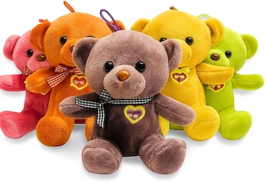 FITTO Hanging Teddy Bear – 20cm Plush Toy for Kids and Adults, Adorable Design with Soft Material, Lightweight and Durable, Perfect for Room Décor, Gifts, and Collectibles