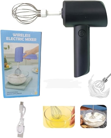 Fitto Handheld Electric Mixer &ndash; Powerful 5-Speed Mixer with 2 Stainless Steel Beaters, Dough Hooks, and Ergonomic Handle for Baking, Whisking, Beating, and Mixing &ndash; Easy to Use, Compact &amp; Durable