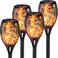 Fitto Solar Torch Lights &ndash; Waterproof Dancing Flames Torches, Outdoor Garden Lights for Yard, Patio, Pathway &amp; Backyard, 4-Pack, Energy-Efficient LED Solar Lights for Lawn, Landscaping &amp; Decor