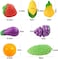 Fitto 16Pcs/Set Vegetables &amp; Fruits Baby Kitchen Toy Set - Pretend Play, Educational Kitchen Toys, Realistic Fruits &amp; Veggies, Safe &amp; Non-Toxic, Early Learning Toy for Toddlers &amp; Kids