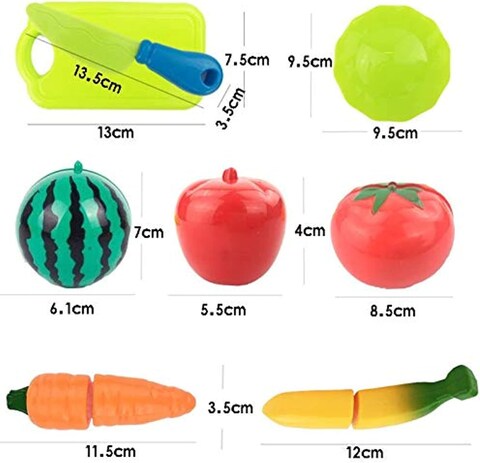 Fitto 16Pcs/Set Vegetables &amp; Fruits Baby Kitchen Toy Set - Pretend Play, Educational Kitchen Toys, Realistic Fruits &amp; Veggies, Safe &amp; Non-Toxic, Early Learning Toy for Toddlers &amp; Kids
