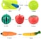 Fitto 16Pcs/Set Vegetables &amp; Fruits Baby Kitchen Toy Set - Pretend Play, Educational Kitchen Toys, Realistic Fruits &amp; Veggies, Safe &amp; Non-Toxic, Early Learning Toy for Toddlers &amp; Kids