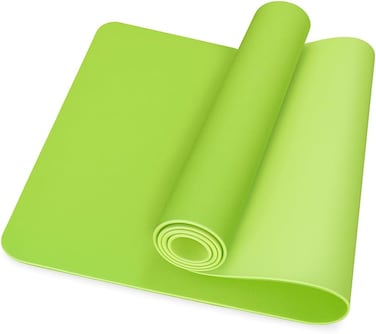 Fitto 4mm Thick Yoga Mat 61x183cm - Non-Slip, Eco-Friendly, Extra Durable Exercise Mat for Yoga, Pilates, and Home Workouts - Ideal for Men &amp; Women, Lightweight and Easy to Carry, Green