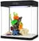 FITTO Aquarium - Black, 8 Litre Capacity, 24x17x28.5 cm, Full Set Table Top Fish Tank with Energy-Saving Colorful LED Light, Top Water Filter, Air Blower, and Feeding Hole &ndash; Perfect for Small Fishes