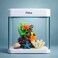 FITTO Aquarium - White, 30 Litre Capacity, 38x32.4x42.5cm, Full Set Table Top Fish Tank with Energy-Saving Colorful LED Light, Top Water Filter, Air Blower, and Feeding Hole &ndash; Perfect for Small Fishes