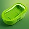 FITTO Turtle Tank - Green, 45.5 x 25.5 x 17.6 cm, Compact Turtle Breeding Box with Sundeck, Modern Habitat for Brazilian Turtles, Water and Soil Setup, Perfect for Small Spaces and Desktop Use