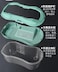 FITTO Turtle Tank - Green, 45.5 x 25.5 x 17.6 cm, Compact Turtle Breeding Box with Sundeck, Modern Habitat for Brazilian Turtles, Water and Soil Setup, Perfect for Small Spaces and Desktop Use
