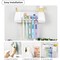 FITTO Toothbrush Holder, 5 Slots 2 Cups, Space-Saving Wall-Mounted Toothpaste Holder with Dust Protection Cover, Drain Holes, Suction Hook, Multifunctional Bathroom Organizer