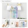 FITTO Toothbrush Holder, 5 Slots 2 Cups, Space-Saving Wall-Mounted Toothpaste Holder with Dust Protection Cover, Drain Holes, Suction Hook, Multifunctional Bathroom Organizer