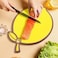 FITTO Fruit-Shaped Cutting Board, Double-Sided Chopping Board with Anti-Slip Design, Hanging Storage, Raised Edges, Durable Food-Safe Material, Yellow (Pear)