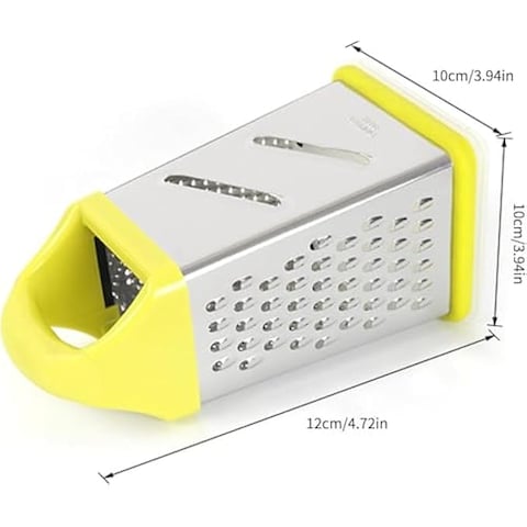 FITTO 3 Pcs Hand Grater with Box, Large-Capacity Food Grater for Cabbage, Carrot, Potato, Cucumber Slicing, Cheese Shredders, Durable Stainless Steel, Comfortable Handle, Non-Slip Edge