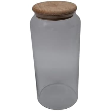 FITTO Glass Jars with Bamboo Lids – Airtight Glass Pantry Storage Containers for Rice, Sugar, Flour, Nuts, Spices, Cookies, Candy