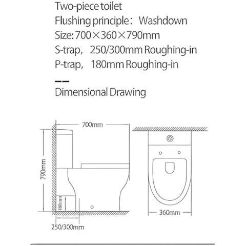 Fitto Complete Closed Couple WC Toilet Pan with Flushing Mechanism &amp; Soft Closing Seat Cover - Modern Bathroom Fixture, Easy Install, Water-Saving Design