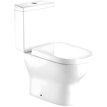Fitto Complete Closed Couple WC Toilet Pan with Flushing Mechanism &amp; Soft Closing Seat Cover - Modern Bathroom Fixture, Easy Install, Water-Saving Design