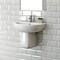 Fitto Full Pedestal 60 cm Washbasin - Wall Mounted Bathroom Sink with Fixing Kit, Modern Design, Space-Saving, Easy Installation
