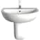 Fitto Full Pedestal 60 cm Washbasin - Wall Mounted Bathroom Sink with Fixing Kit, Modern Design, Space-Saving, Easy Installation