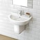 Fitto Full Pedestal 60 cm Washbasin - Wall Mounted Bathroom Sink with Fixing Kit, Modern Design, Space-Saving, Easy Installation