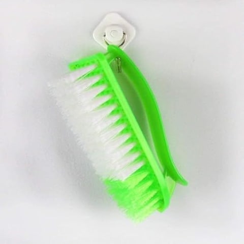 FITTO Clothes Cleaning Brush – Durable Reusable Laundry Brush with Comfortable Plastic Handle, Medium Size, Green Color for Clothes, Shoes, and Household Cleaning
