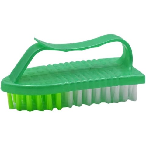 FITTO Clothes Cleaning Brush – Durable Reusable Laundry Brush with Comfortable Plastic Handle, Medium Size, Green Color for Clothes, Shoes, and Household Cleaning