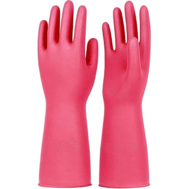 FITTO Household Latex Gloves, Extra Thickness Rubber Dishwashing Gloves with Long Sleeves, Non-Slip Grip for Kitchen Cleaning, Gardening, and Pet Care, Medium