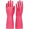 FITTO Household Latex Gloves, Extra Thickness Rubber Dishwashing Gloves with Long Sleeves, Non-Slip Grip for Kitchen Cleaning, Gardening, and Pet Care, Medium