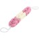 FITTO Stretchable Braided Back Scrub Bath Sponge, Exfoliating Loofah Shower Scrubber for Back, Neck &amp; Hard-to-Reach Areas, Pink
