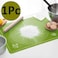 FITTO Washable Silicone Non-Stick Baking Mat – Reusable Fondant Rolling Sheet with Measurements, Easy to Clean, Ideal for Kneading & Baking (50x40cm, Green)
