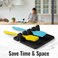 FITTO Extra Large Black Silicone Spoon Rest for Stove Top with Drip Pad - Heat-Resistant BPA-Free Utensil Holder for Kitchen Counter (1 Pack)