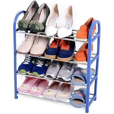 FITTO 3-Tier Shoe Rack &ndash; Adjustable Storage Organizer for Closet, Entryway, Dorm, and More &ndash; Stores Up to 16 Pairs of Sneakers