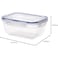 FITTO 900 ml Square Plastic Food Storage Container – Airtight, Durable, and Freezer-Safe with Blue Lid
