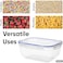 FITTO 900 ml Square Plastic Food Storage Container – Airtight, Durable, and Freezer-Safe with Blue Lid