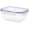 FITTO 900 ml Square Plastic Food Storage Container – Airtight, Durable, and Freezer-Safe with Blue Lid
