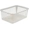 FITTO Mini Storage Basket X-Large – 39x29x8 cm Sturdy Transparent-Natural Plastic Storage Basket, 4.5L, BPA-Free, Easy to Stack and Clean